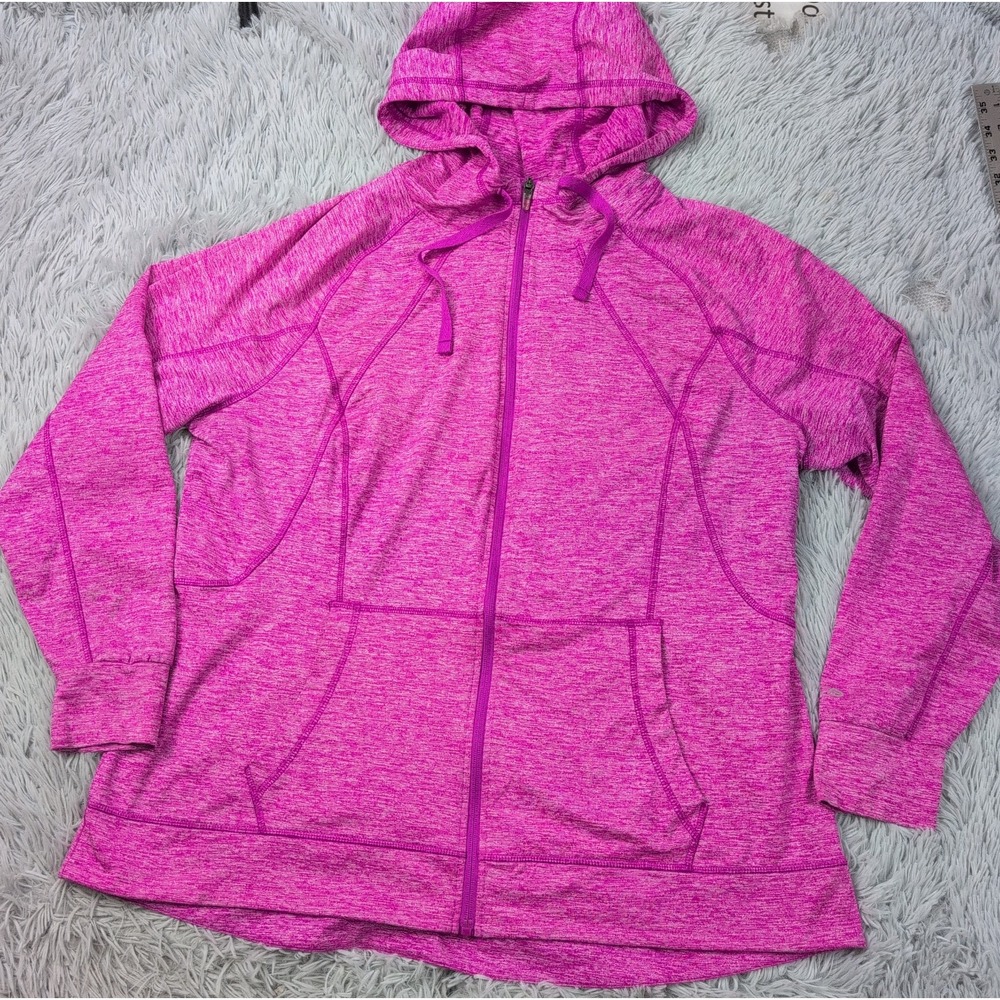 Champion Sweatshirt Womens XXL Pink Hoodie Pockets Zip Up Athletic Active